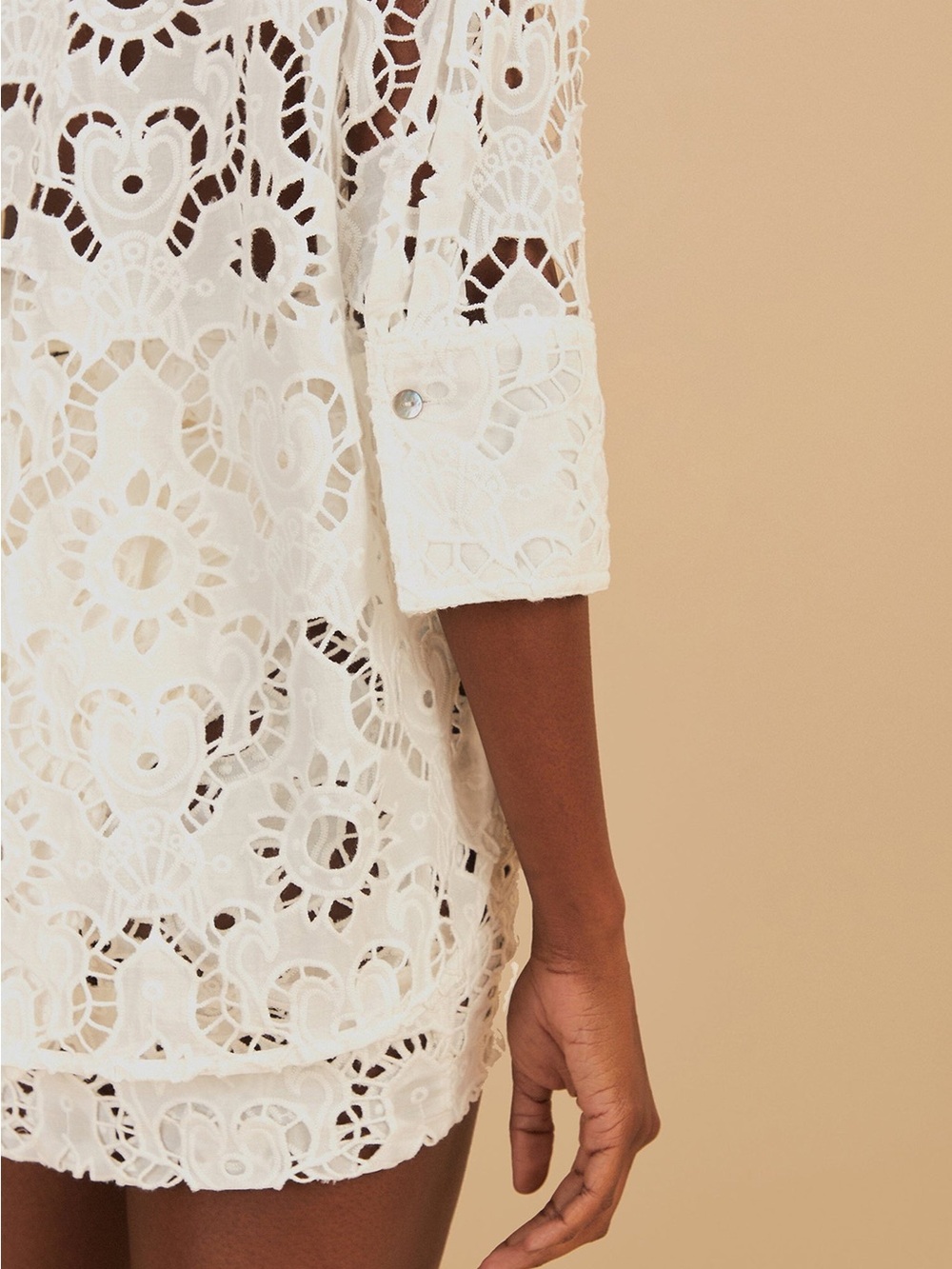 Farm Rio White Sun Eyelet Shirt - Picture 6 of 10